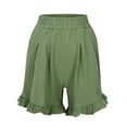 thumbnail image 3 of Hienoo Women's Ruffle Wide Leg Casual Shorts Juniors High Rise Loose Shorts, Sizes M-3XL, 3 of 5