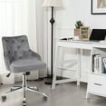 Gymax Velvet Study Office Chair Tufted, Upholstered Swivel Desk Chair