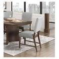 thumbnail image 2 of Walnut Finish Wood Side Chairs Set of 2, Gray Textured Fabric Upholstered Seat and Back Modern Dining Furniture Gray + Dining Room + Side Chair + Wood, 2 of 8