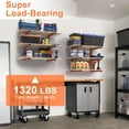 thumbnail image 3 of Lumber Rack WallMounted Lumber Storage Rack Heavy Duty Wood Storage Racks with Level System Lb Durable Garage Wood Organizer Orange Lumber Metal Racks for Indoor and Outdoor (, 3 of 7