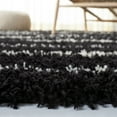 thumbnail image 5 of SAFAVIEH Venus Sophie Striped Shag Area Rug, 6'7" x 6'7" Square, Black/Ivory, 5 of 9
