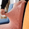 thumbnail image 2 of Housse de Chaise Crème Orange Améliorée à Haute Élasticité avec Dossier Intégré - Design Gaufré Épaissi, Détachable et Lavable, Ajustement Universel Toutes Saisons pour Chaises avec Hauteur de Dossier 45-55 cm et, 2 of 6