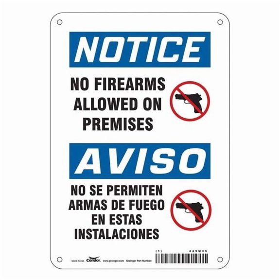 Safety Sign, 10 in Height, 7 in Width, Vinyl, Horizontal Rectangle, English, 449M35 449M35