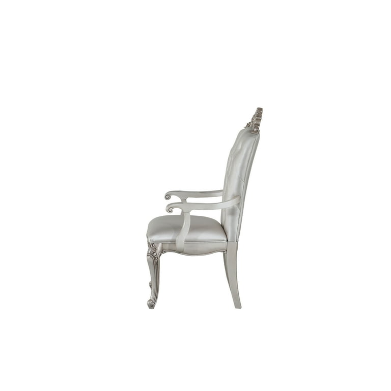 Acme Gorsedd Arm Chair (Set-2), Cream Fabric & Golden Ivory