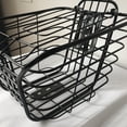 thumbnail image 4 of Bicycle Front Basket Iron Bike Front Basket Electromobile Hanging Basket Bicycle Front Basket Iron Black Large Capacity Multifunctional Electromobile Basket With Cover Cycling, 4 of 5
