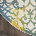 thumbnail image 4 of Nourison Aloha Indoor/Outdoor Ivory Blue 5'3" x ROUND Area Rug, (5 Round), 4 of 10