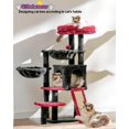 thumbnail image 2 of Gothic  Tree,  Tower with condo, 2 Baskets, Large Platform, Scratch Board,  Scratching Posts for Indoor Cats, Black and red, 2 of 17