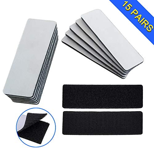 15 Pcs Heavy Duty Hook and Loop Tape Strips with Adhesive Sticky Back