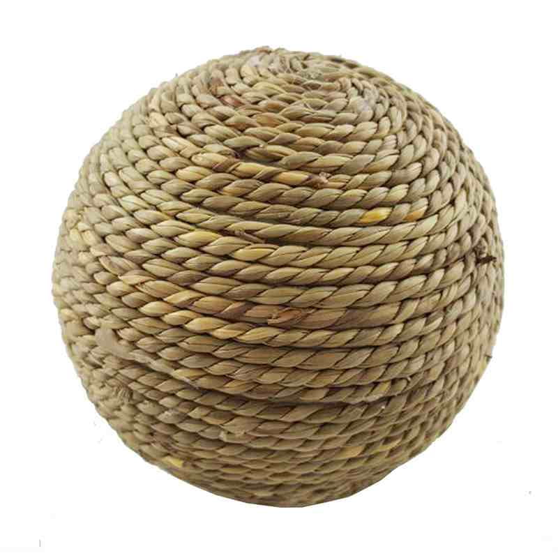 Pet Chew Toys Hamster Rabbit Guinea Pig Natural Grass Straw Woven Ball With Bell 