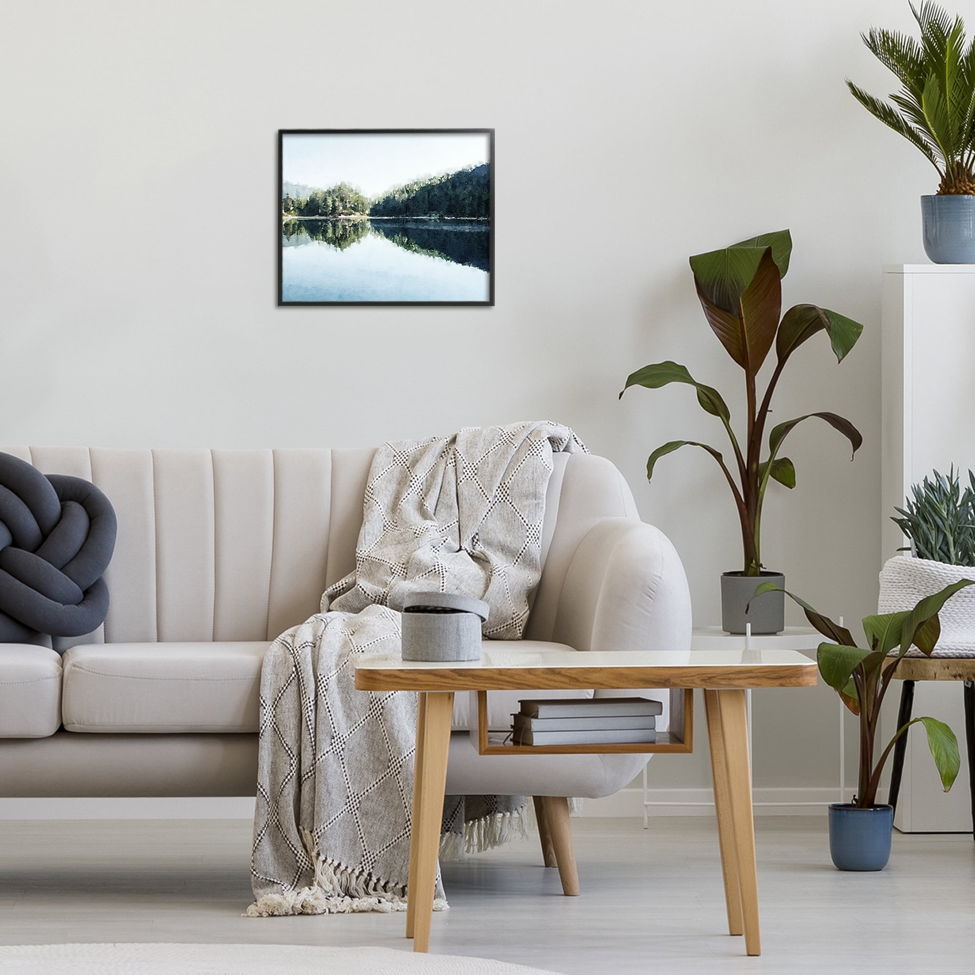 Stupell Industries Blue Lake Reflections Black Framed Giclee Art, design by Kim Curinga