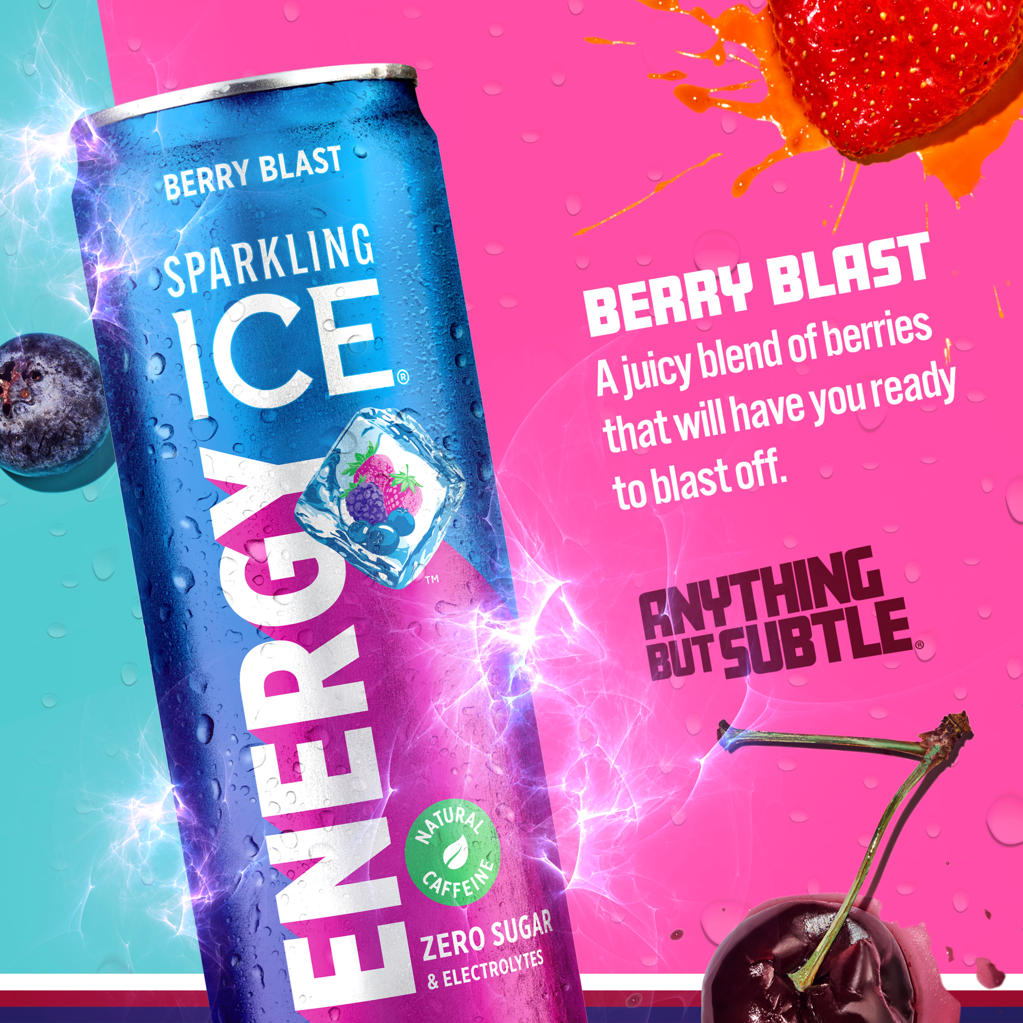 Sparkling Ice Energy Variety 12Pk. Energy Drinks with Vitamins + Antioxidants, Zero Sugar, Berry Blast, Maximum Mango, Power Punch flavors. 12 fl oz cans.