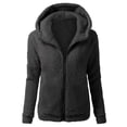 thumbnail image 2 of Women Fleece Jacket Zip Up Hooded Long Sleeve Fuzzy Warm Fleece Jacket Women's Fall Jackets Women Winter Clothes, 2 of 3