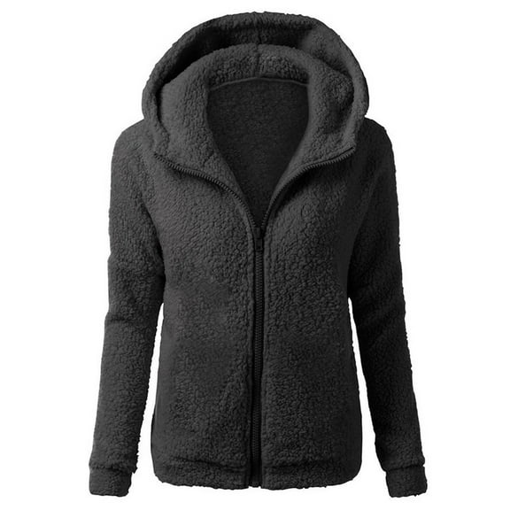 Women Lightweight Hooded Sweatershirt Coat Winter Warm -' Wool Zipper Coat Coat Outwear Long Jacket Light Jacket Fall Jacket Women Zip up Jacket Womens Curling Jacket Light Jackets for Juniors Jacket
