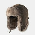 thumbnail image 4 of Cold Weather Faux Fur Ear Flap Trapper Hunter Hat Unisex Thermal Thick Padded Winter Hat Trooper Cap, 4 of 5