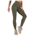 thumbnail image 2 of Leggings for Women Ribbed Fitness Seamless High Waist Tights Suitable Gym Running Soft Stretchy Yoga Pants, 2 of 5