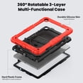 thumbnail image 2 of Case for Samsung Galaxy Tab A11 Plus 2025/A9 Plus 2023 11 inch with Screen Protector, 360 Degree Rotating Kickstand Hand Strap Shockproof Cover with Shoulder Strap, Red, 2 of 7