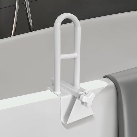 FLY HAWK  Bathtub Safety Rail, Adjustable Shower Grab Bar, White Medical Bathtub Handle Grab Bars for Bathroom, Safety Handle Rail Heavy Duty for Seniors and Elderly
