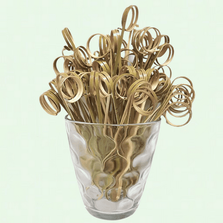 200PCS Green Loop Shape Cocktail Picks, 4.7 Inch, Fancy Toothpicks for Drinks and Appetizers