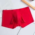 thumbnail image 5 of zeranth U Convex Mid-rise Elastic Waistline Men Panties Smooth Ice Silk Seamless Shorts Briefs, 5 of 6