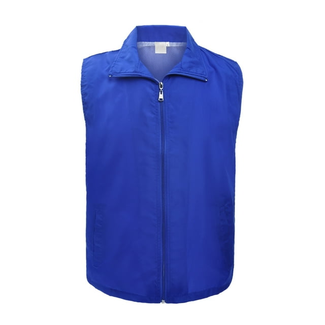 TOPTIE Gilet d'Activité de Supermarché à Fermeture Éclair Complète - Bleu Royal - m