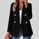 thumbnail image 1 of TaTaai Women's Casual Suit Coat Long Sleeve Lapel Collar Button Front Patch Pockets Solid Color Blazer Slim Fit Lightweight Spring Summer Daily Office Wear Gift, 1 of 5