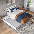 thumbnail image 5 of AFI Warren 14" Full Wood Platform Bed Frame with Twin Trundle, White, 5 of 14