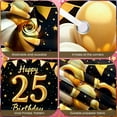 thumbnail image 3 of Gold Glitter 25th Birthday Banner Golden Stars  Display Balloon Decor Gift Box Design Gold Birthday Backdrop for 25th Birthday Party Adult Birthday Celebration Milestone Party, 3 of 8