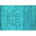 thumbnail image 1 of Ahgly Company Machine Washable Indoor Rectangle Persian Turquoise Blue Bohemian Area Rugs, 2' x 4', 1 of 4