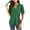 Green, variant on Women's Flowy Tops Summer Casual Cotton V Neck Puff Short Sleeve Shirts Solid Color Blouses Loose Fit Clothes (XL, White)