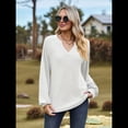 thumbnail image 4 of Camisetas de Larga para Mujer, Blusa con Escote en V Profundo, Elegantes e Informales, Moda 2025, Holgadas y Suaves, para Otoño e Invierno L, 4 of 10