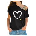 thumbnail image 1 of Fridja T-Shirt Décontracté à Manches Courtes Irrégulières pour Femmes, 1 of 6