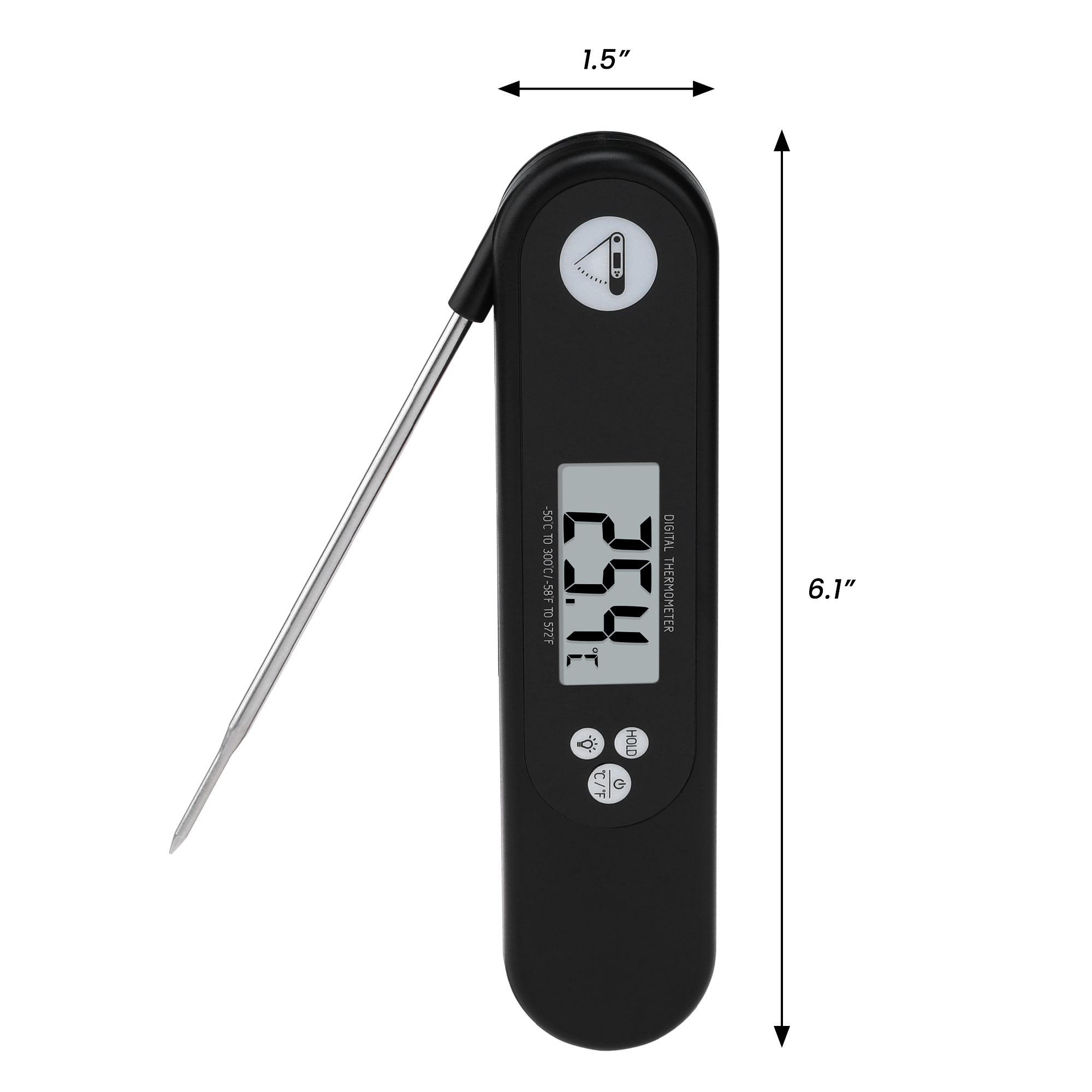 Unique Bargains Digital Meat Instant Read Foldable Cooking Thermometer Black