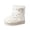 White, variant on Women's Winter Snow Boots Fuzzy Buckle Warm Platform Ankle Booties Round Toe Slip On Sherpa Faux Fur Upper Non-Slip Cozy Casual Shoes White 5.5