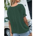 thumbnail image 4 of Female V Neck Lace T-Shirt Solid Color Solid Short Sleeve Blouse Elegant Summer Tops Plus Size 13XL, 4 of 5