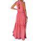 thumbnail image 3 of VISgogo Vestido sin mangas de verano para mujer, color sólido, cuello cuadrado, sin mangas, informal, de una pieza con dobladillo con volantes para damas, S / M / L VISgogo moda, 3 of 9
