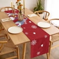 thumbnail image 3 of Christmas Red Table Runner 108 Inches Long Farmhouse Dress Scarves, Cute Gnomes Xmas Winter Snowflakes Dining Tablerunner for Coffee Table/Kitchen Island/Party Décor, 13" x 108", 3 of 8