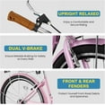 thumbnail image 5 of FICISOG 7 Speed Womens Bike with Rattan Basket & Lock, 24/26 inch Beach Cruiser Bike for Women, Womens Commuter Bicycle Lightweight City Bikes for Adults Ladies, 5 of 8