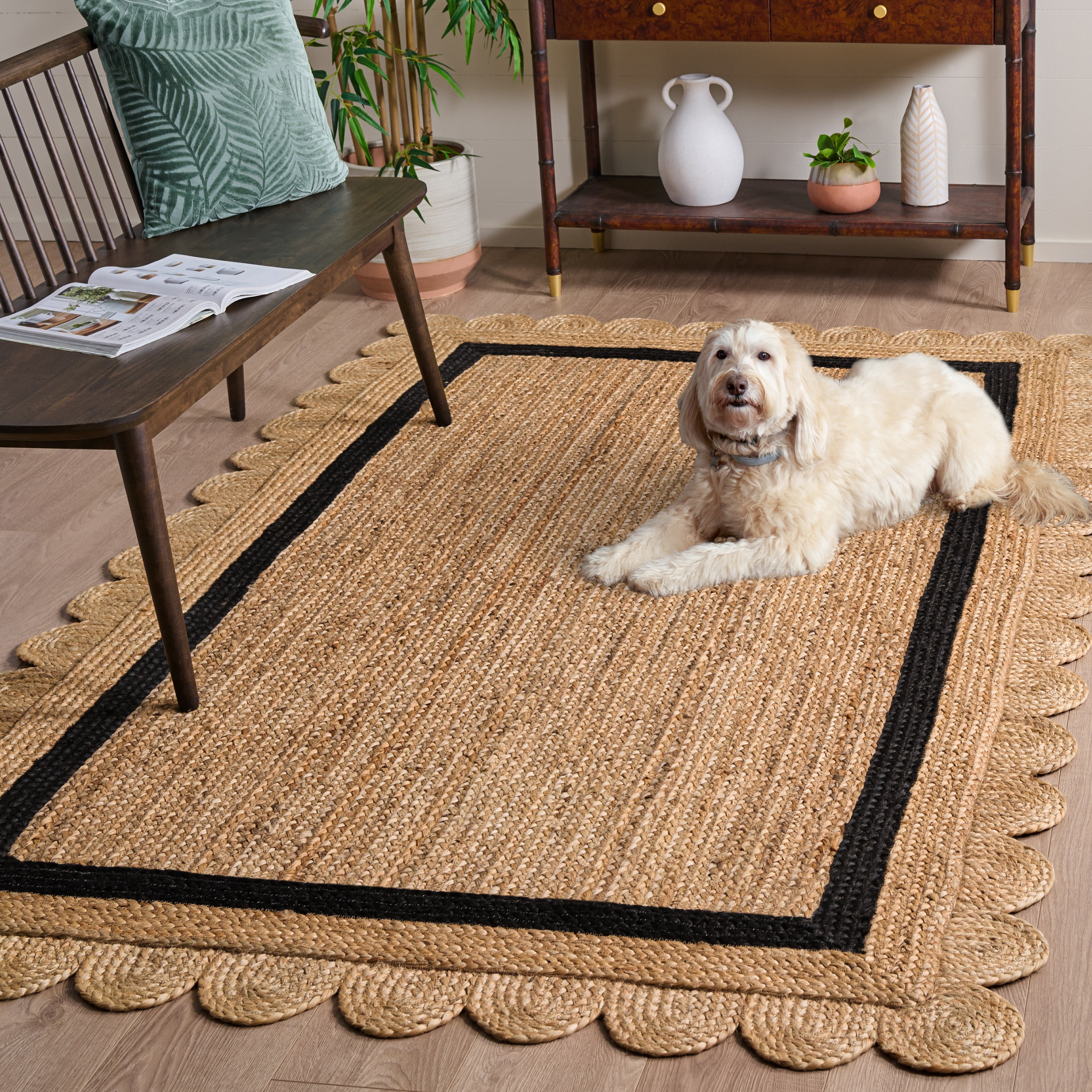Safavieh Natural Fiber Archibald Bordered Area Rug, Natural/Black, 9' x 12'
