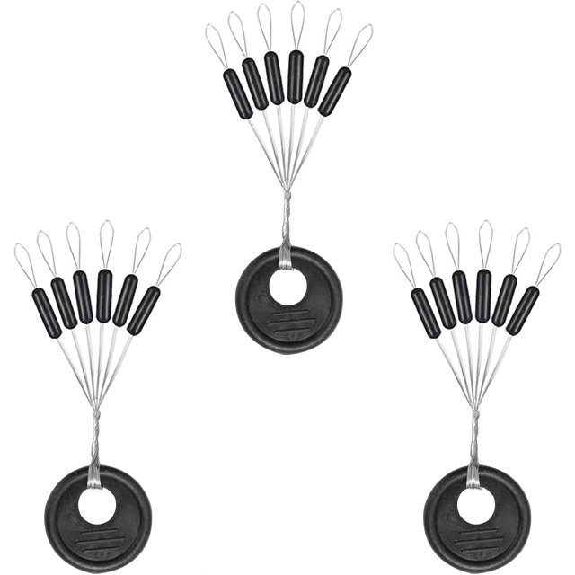 1200pcs Fishing Rubber Bobber Stoppers 6 in 1 Float Sinker Stops Black Oval Cylinder for Fishing Line Cylinder Shape M(4-8LB Line) Cylinder Shape M(4-8LB Line)