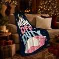 thumbnail image 3 of Mom Off Duty Sleepy Moon Stars Playful Celestial, Playful Celestial Art Scene, Warm Flannel Blanket for Home Library and Reading Nook, Celestial Art Lovers Mother's Day Gift, Celestial Home Decor, 3 of 7