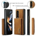 thumbnail image 3 of Feishell Case for Samsung Galaxy Z Fold4,Premium PU Leather Magnetic Detachable 2-In-1 Card Pocket Back Flip ID Credit Card Slots Kickstand Shockproof Business Slim Phone Case,Brown, 3 of 10