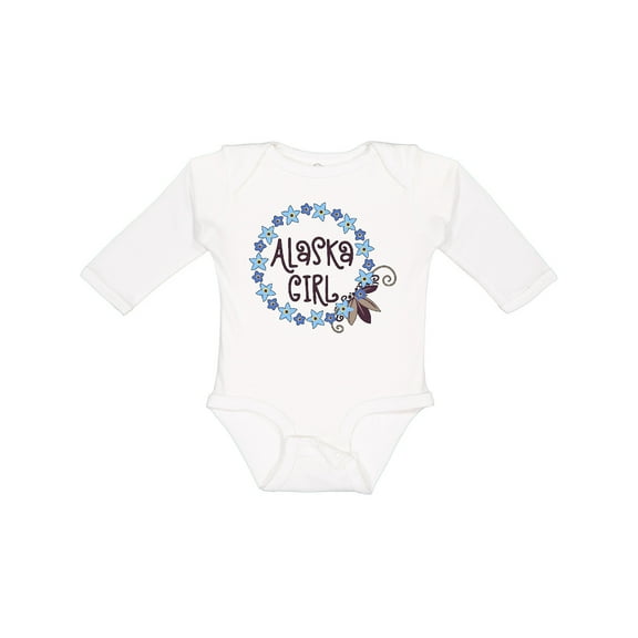 Inktastic Alaska Girl Forget-me-not Flower Girls Long Sleeve Baby Bodysuit