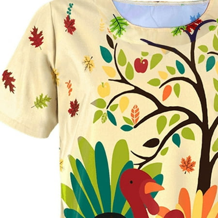 

Plus Size Christmas Scrub_top for Women Short Sleeve Crewneck Printed Nursing Uniform Holiday Funny Tshirts Workwear