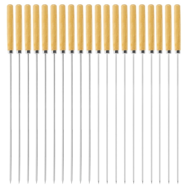 1 juego de brochetas portátiles de acero inoxidable para barbacoa, palitos de barbacoa, kit de brochetas para kebab