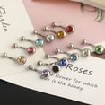Titanium belly button ring Double Head Czech Diamond Zircon Umbilical