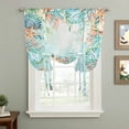 thumbnail image 2 of Blue Coastal Tie Up Curtains for Windows, Adjustable Balloon Window Shades, Summer Nautical Beach Coral Starfish Kitchen Window Treatments Adjustable Roll Up Curtain for Basement/Nursery 52"x45", 2 of 8
