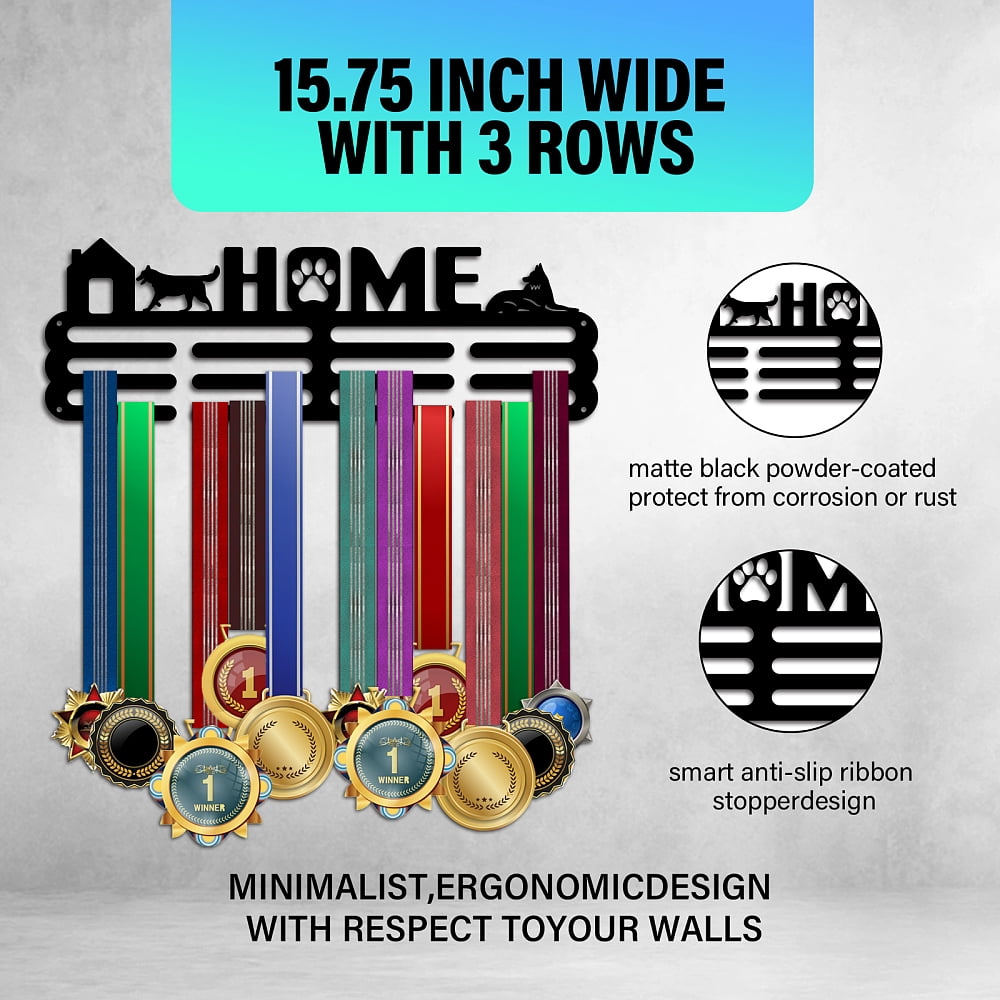 Dog Pattern Medal Display Hanger Holder Home Medal Holder Awards Ribbon Hanger Medal Display Wall Rack Medal Hanger Display Men Women Sports