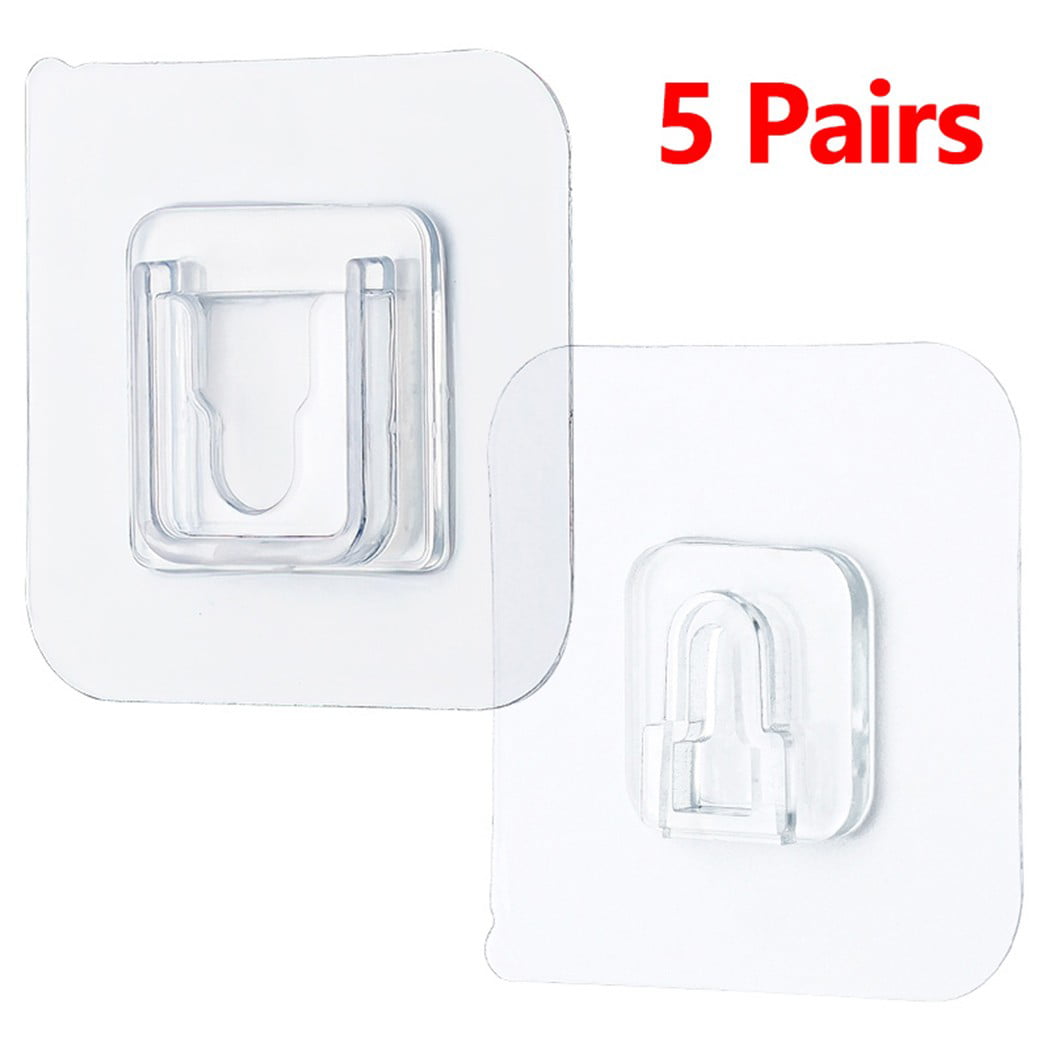 Double-Sided Adhesive Wall Hooks Hanger Strong Transparent Hook For Kitchen Bath
