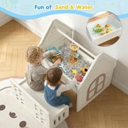 Funjoypals 9 in 1 Multifunctional Kids Activity Table Building Block Drawing Table for Children Kids Age 3-8 Indoor Playroom Bedroom