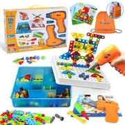 Trendy Bits Drill for Kids with Double Electric Drill, Kids Mosaic Drill and Screw Set Building Toys Age 3 